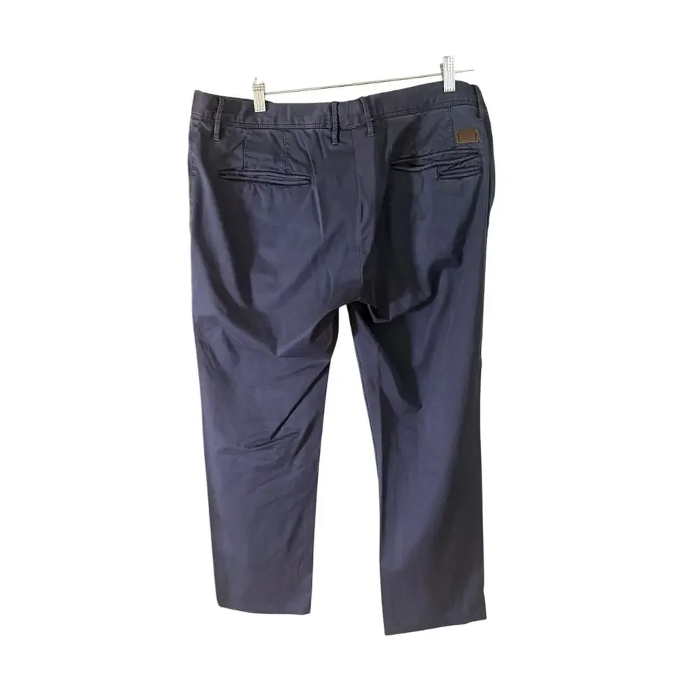 Incotex Navy Straight Leg Pants 36W